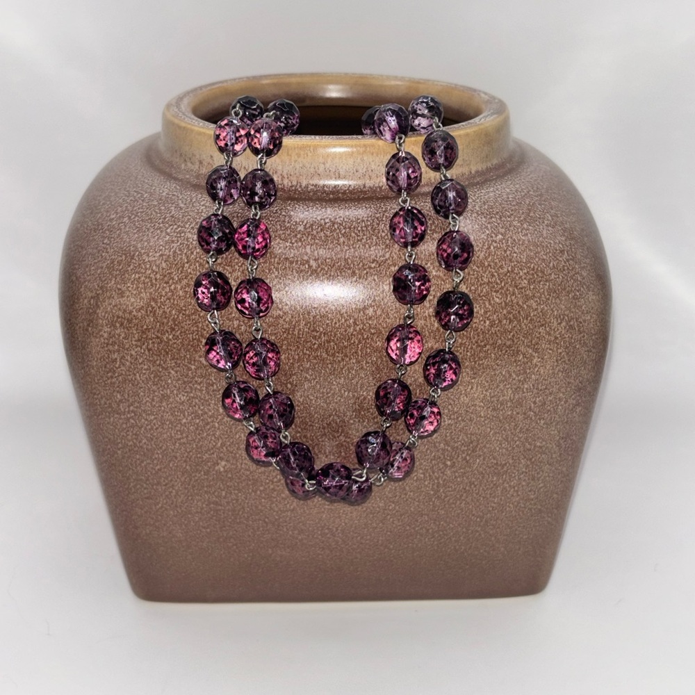 F.A.I.T.H. FAITH Elegant Purple Beaded Necklace